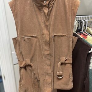 Tan Utility Vest with Earth Tone Style